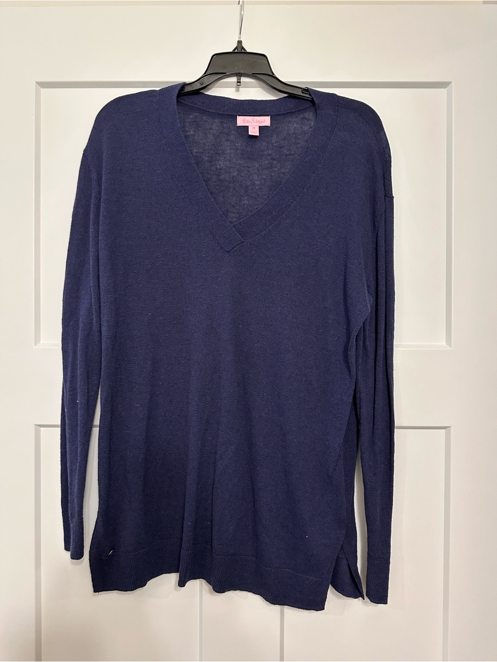 Lilly Pulitzer Navy V-Neck Long Sleeve Sweater - Women - Picture 1 of 4